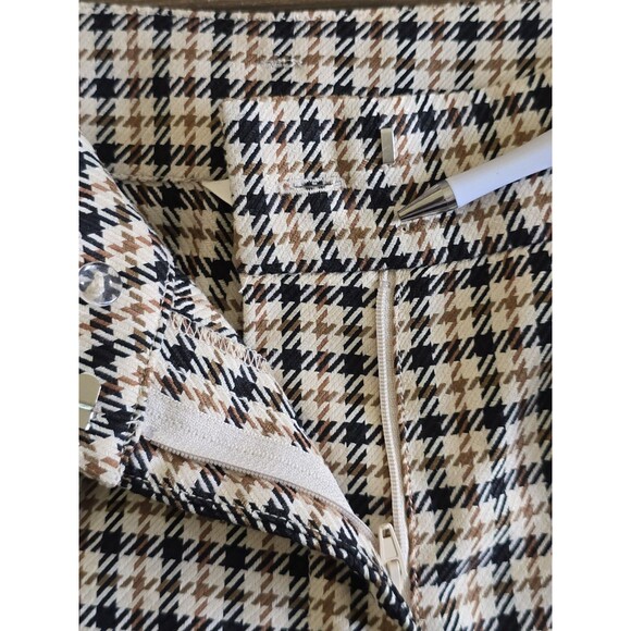 H&M Houndstooth Wide Leg Paperbag Pants Womens Size 10 Belted Crop Trendy - Picture 9 of 12